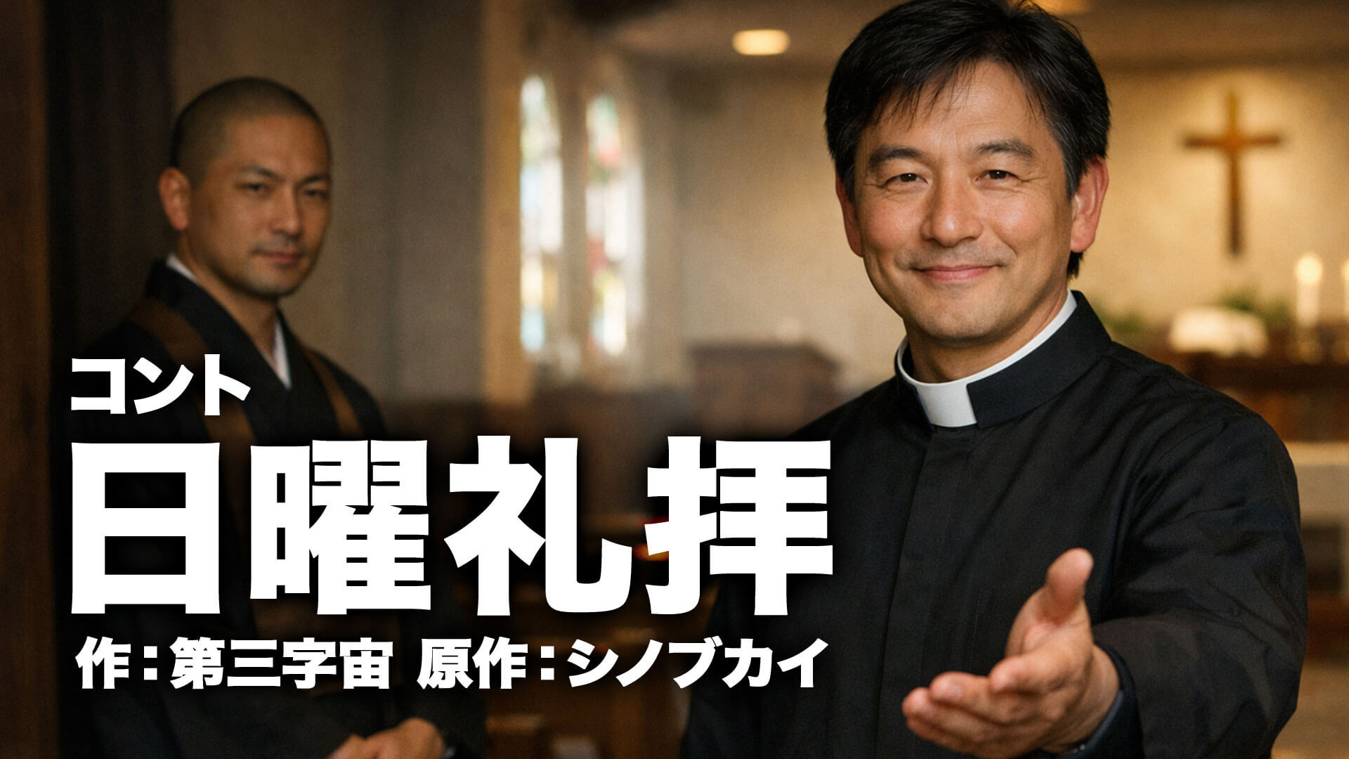 コント台本「日曜礼拝」作：第三字宙　原作：シノブカイ